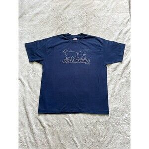 Vintage 90s Golden Retriever Navy Blue Single Stitch Graphic T-Shirt Size XL